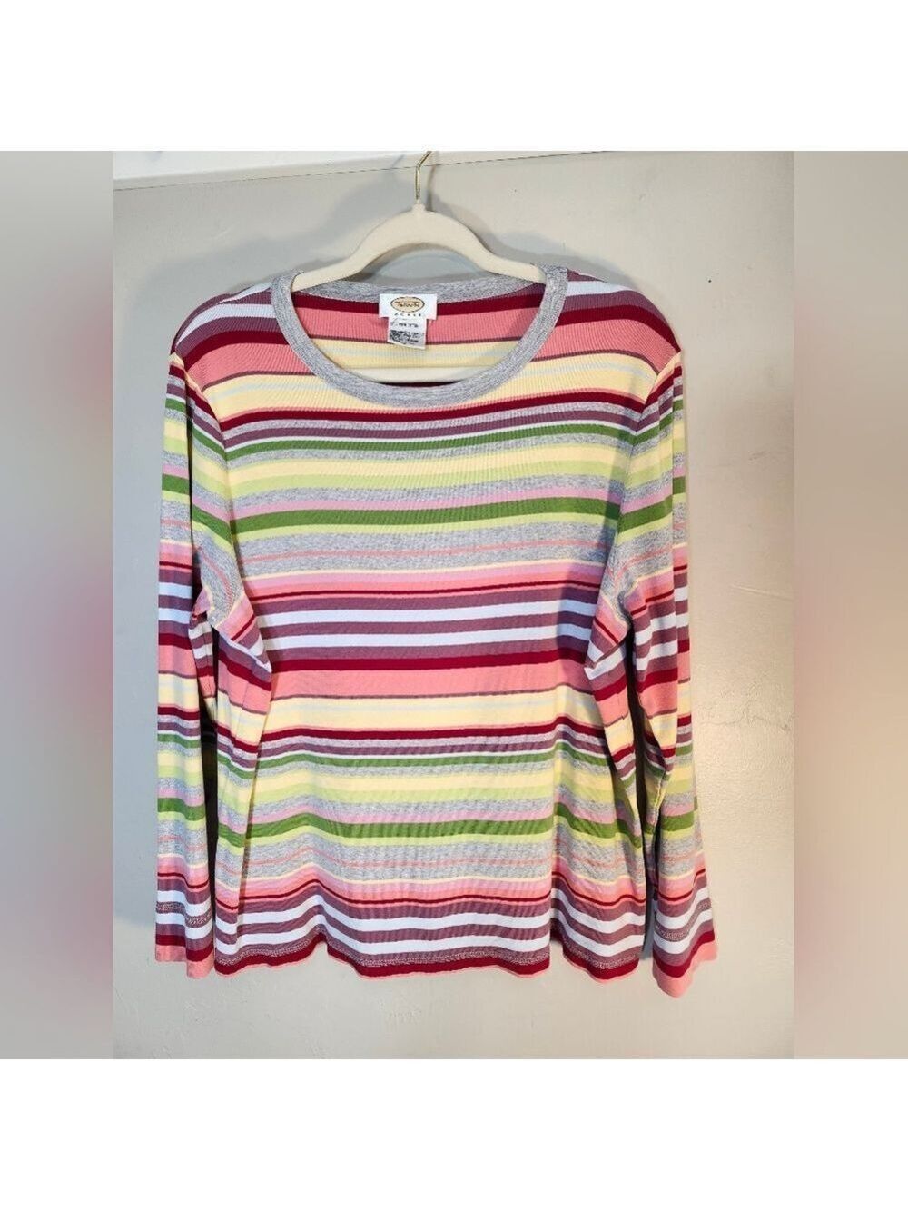 Talbots Colorful Striped Long Sleeve Top Sz XL